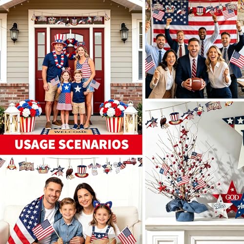 36 Patriotic Wooden Ornaments for 250th Anniversary Celebration