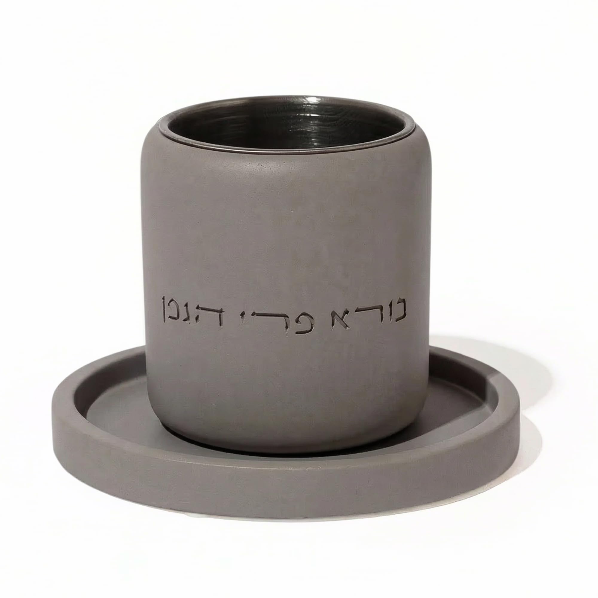 SURI Kiddush Cup – Natural Concrete Jewish Kiddush Cups for Shabbat, Holidays & Wedding | Comes in Gray & White | Elegant Modern Judaica Gift Cup for Wine & Blessing