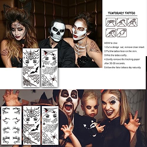 Halloween Temporary Eye Tattoo Stickers Eyeliner Decals 4 Pairs