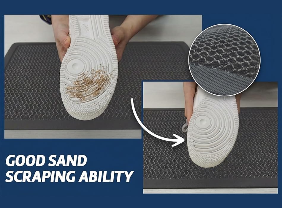 Muddy Mat® Mesh Door Mat Heavy-Duty Quick-Dry Floor Mat, Sand & Dirt Trapper for Indoor & Outdoor, Ideal for Entrance, Mudrooms, Patios & Garages, Low-Profile, Non-Slip, Washable – Grey 17"x30"x0.4"