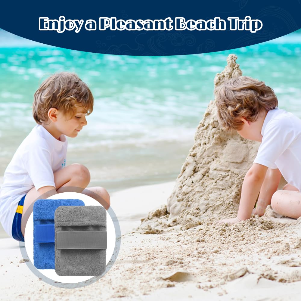 iselyn 4Packs Sand Remover for Beach, Talc-Free Sand Removal Bags for Adults & Kids, Skin-Friendly Sand Off Bags Beach Vacation Camping Essentials