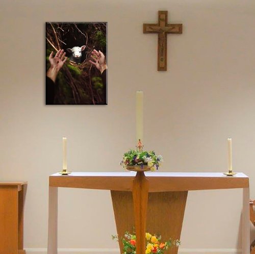 DJSYLIFE Jesus Christ Wall Art - Inspirational Canvas Poster of the Lost Lamb | Modern Religious Decor for Home & Church