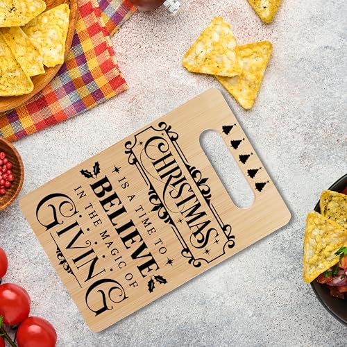 Christmas Cutting Board - Holiday Charcuterie Bamboo Serving Platter - Christmas Is A Time To Believe