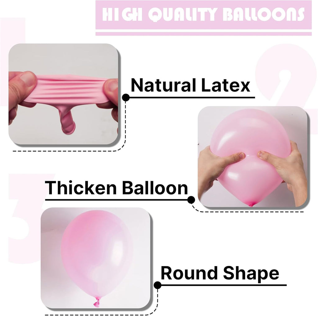 PartyWoo Light Pink Balloons - 101pcs 12 Inch Pastel Balloons for Baby Showers & Weddings