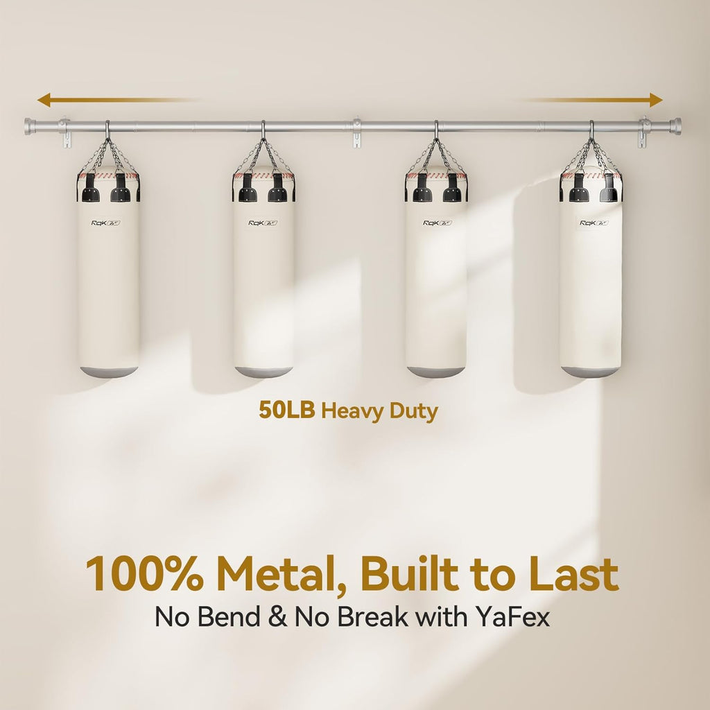 YaFex Adjustable Curtain Rods - Heavy Duty 1 Inch for Windows | 32-118 Inch, Modern Silver Design