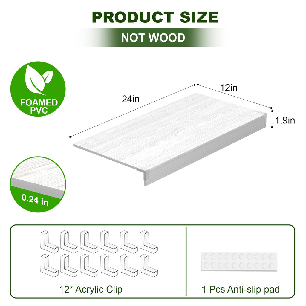 DOFOPO Wire Shelf Cover,Wire Rack Covers for Pantry PVC (Not Wood) Shelf Liners for Cabinet Kitchen Pantry Shelves(Wood Color,30x16 inch)