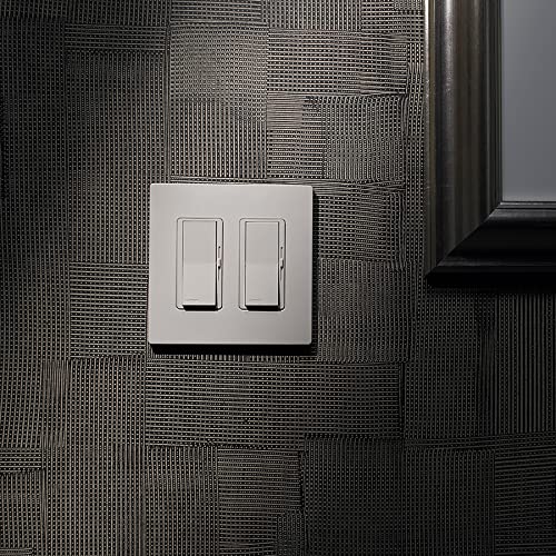 Lutron Claro 2-Gang Screwless Wallplate for Decorator Switches, Light Almond