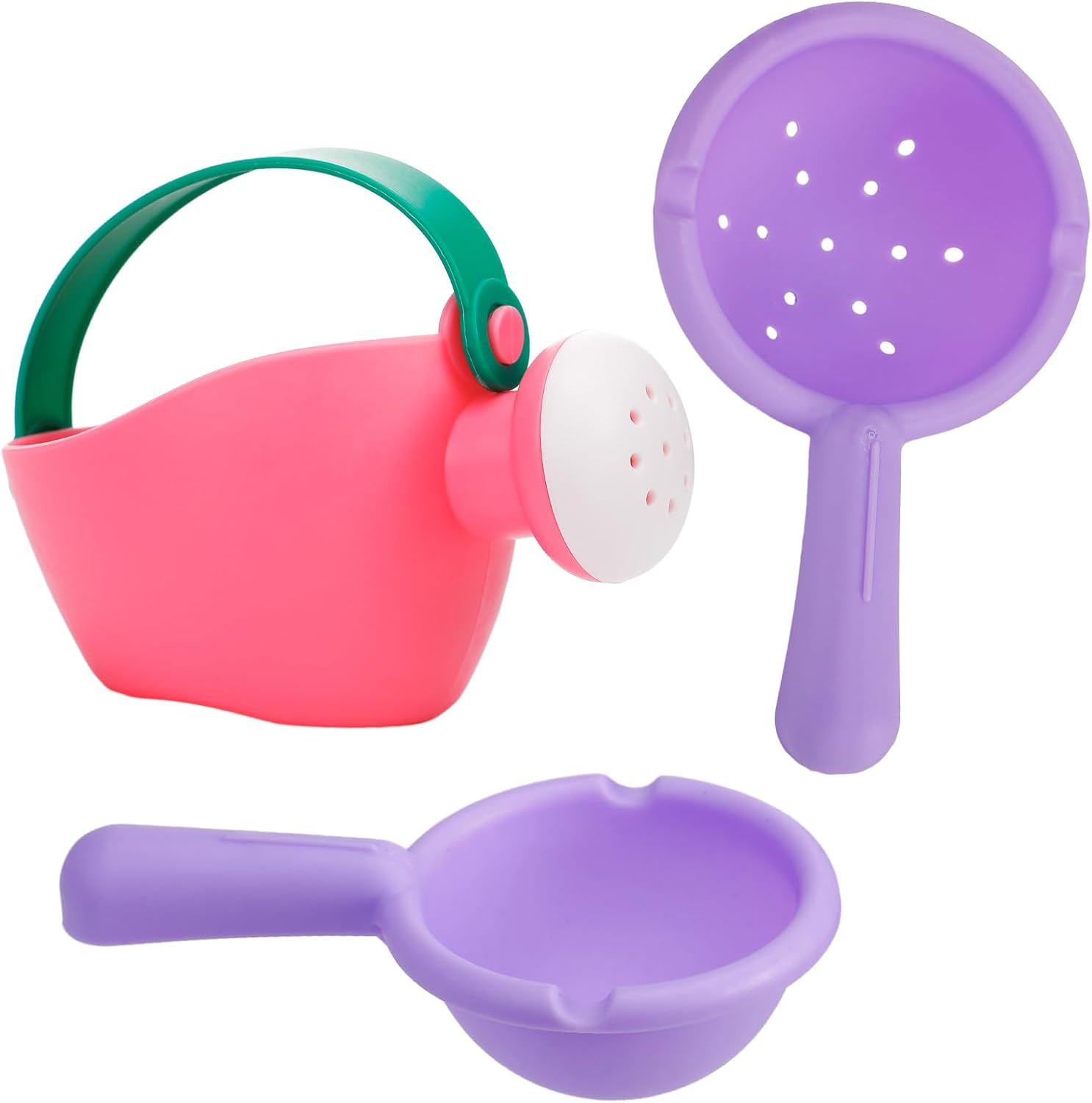 Skiennix Soft Bath Toys for Toddlers 1-3 | Easy to Clean Water Table & Pool Fun | 3-Pack (Pink)