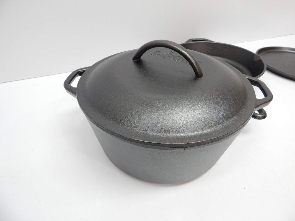 Lodge Cast Iron Set - 4-Piece Set - Pre-Seasoned Kitchen Set - Skillet, Griddle & Dutch Oven Included - PFAS-Free Non-Toxic Cookware