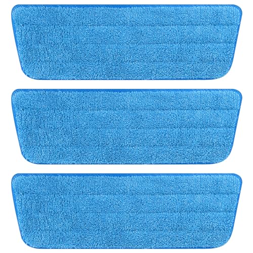 AmaVins Sky Blue 3-Pack Microfiber Mop Pads, 16.5"x5.5"