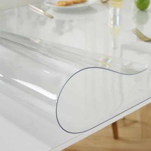 LovePads Clear Desk Mat 19 x 39 Inch, 1.5mm Thick Clear Table Protector, Waterproof Plastic Table Cover Protector, PVC Desk Protector Mat, Vinyl Desk Cover for Desktop, Coffee & Dining Table