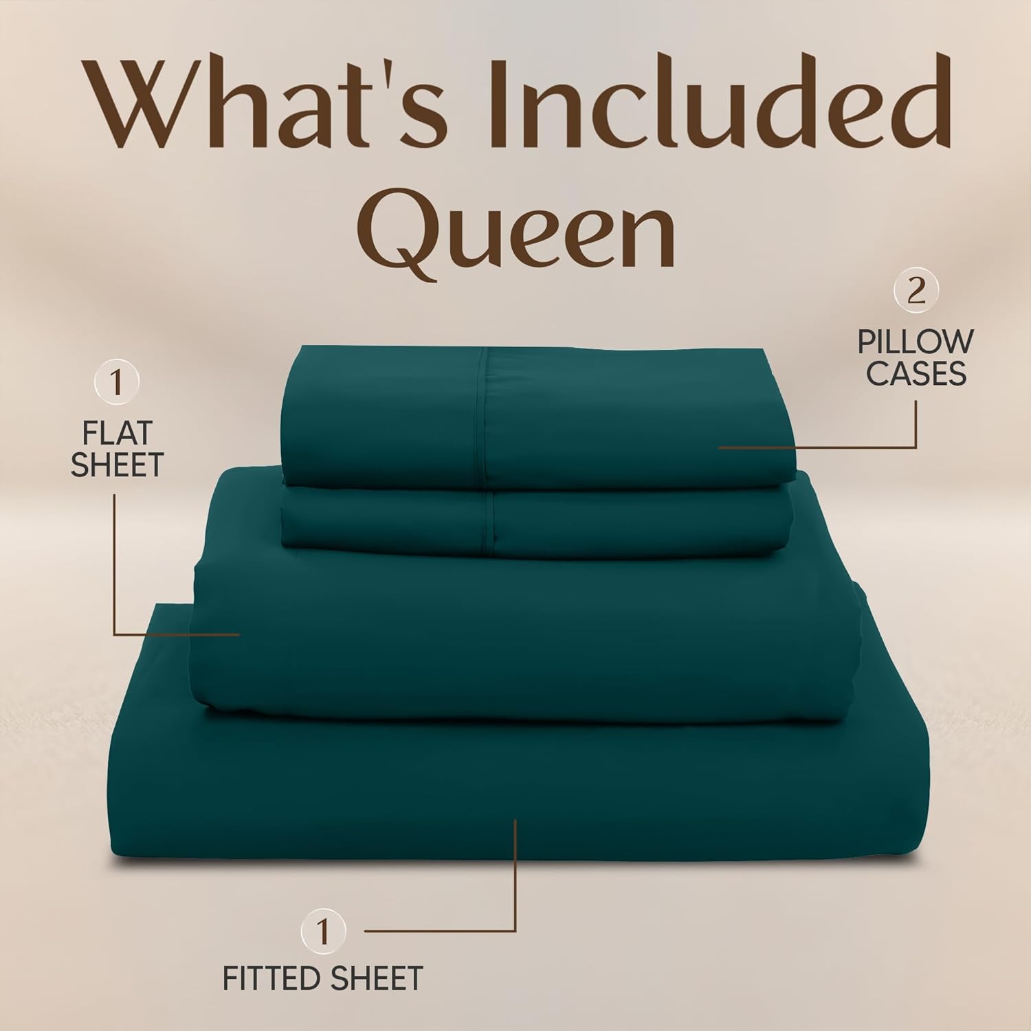 Utopia Bedding Queen Size Sheet Set - Soft, Breathable Microfiber, 4-Piece in Teal Green | Oeko-Tex Certified