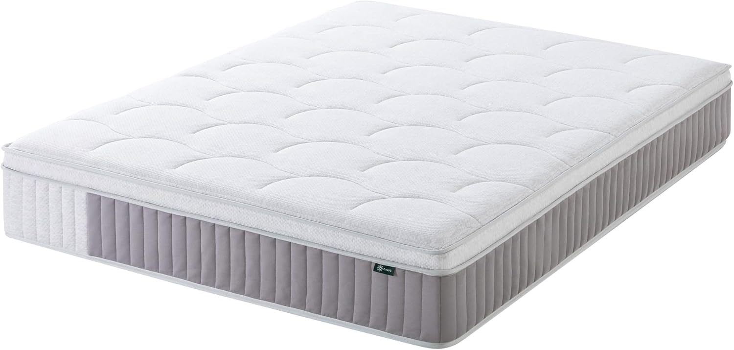Zinus Cool Support 12 Inch Hybrid Mattress - Cooling Gel Memory Foam & Heavy Duty Coils | Queen Size