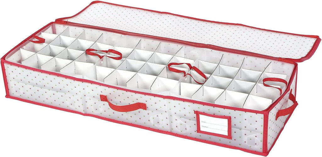 Sattiyrch Christmas Ornament Storage Box - Durable Dust-Proof Organizer with Customizable Dividers | Holds 96 Ornaments