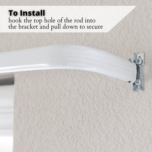 Blu-Pier Tech Heavy Duty Curtain Rod - Adjustable 28 to 48-Inch Width, White | Pack of 2 with Hardware Included