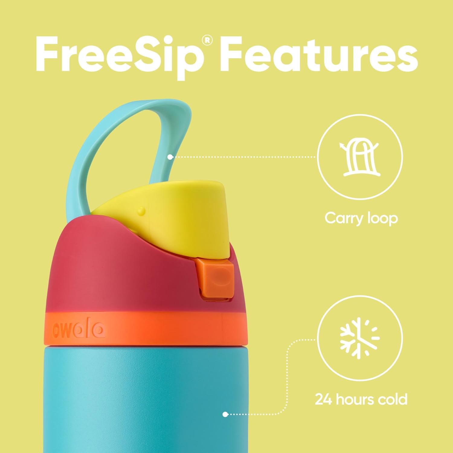 Owala FreeSip Insulated Stainless Steel Water Bottle - BPA-Free, 24 Oz, Perfect for Travel | Summer Sweetness