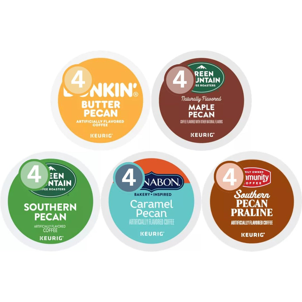 Maple & Caramel Pecan Flavored K-Cup Pods Variety Pack | 20 Count for Keurig Brewers