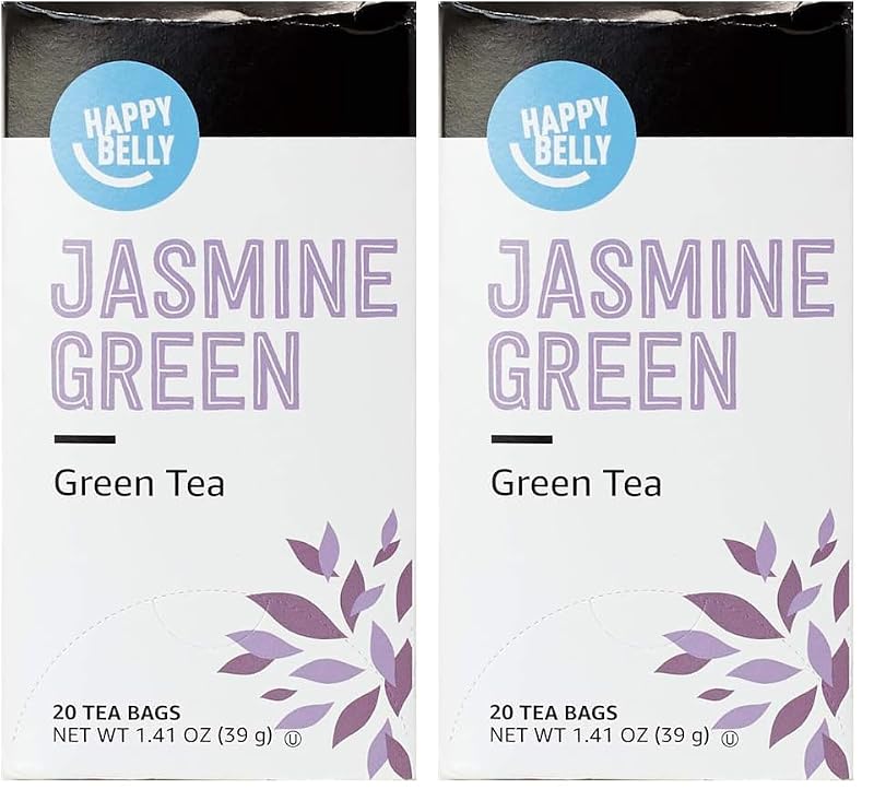 Happy Belly Jasmine Green Tea Bags, 20 Count (Pack of 2)
