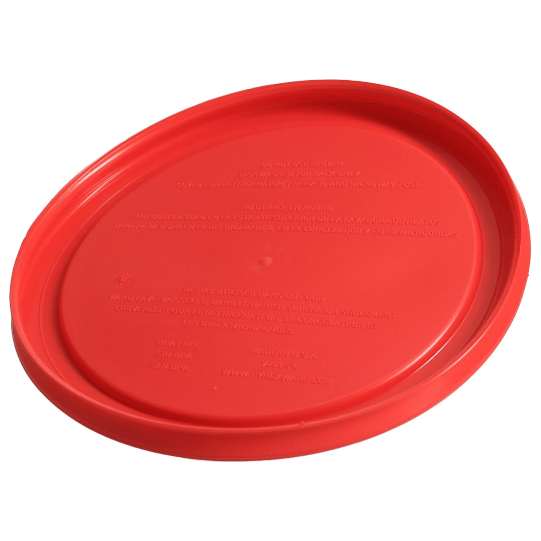 Pyrex 7201-PC 4 Cup Red Food Storage Replacement Lid (2-Pack) - Made in USA