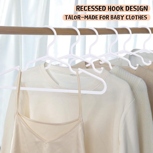 Kids Hangers 100 Pack by [Brand Name] - Durable Non-Slip Plastic Hangers for Baby & Toddler Clothes, 11.6 Inch