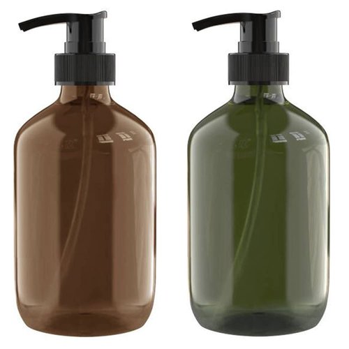 2 PCS 16 OZ Pump Bottle Plastic Pump Lotion Dispenser Empty Bottles Refillable Plastic Containers for Shampoo Lotion Body Wash, Creams, Moisturizer, Massage Oil, Multicolor