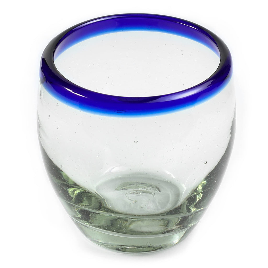 Handmade con Amor - 9 oz Hand Blown Mexican Drinking Glasses - Set of 6, 9 fl oz each, Clear