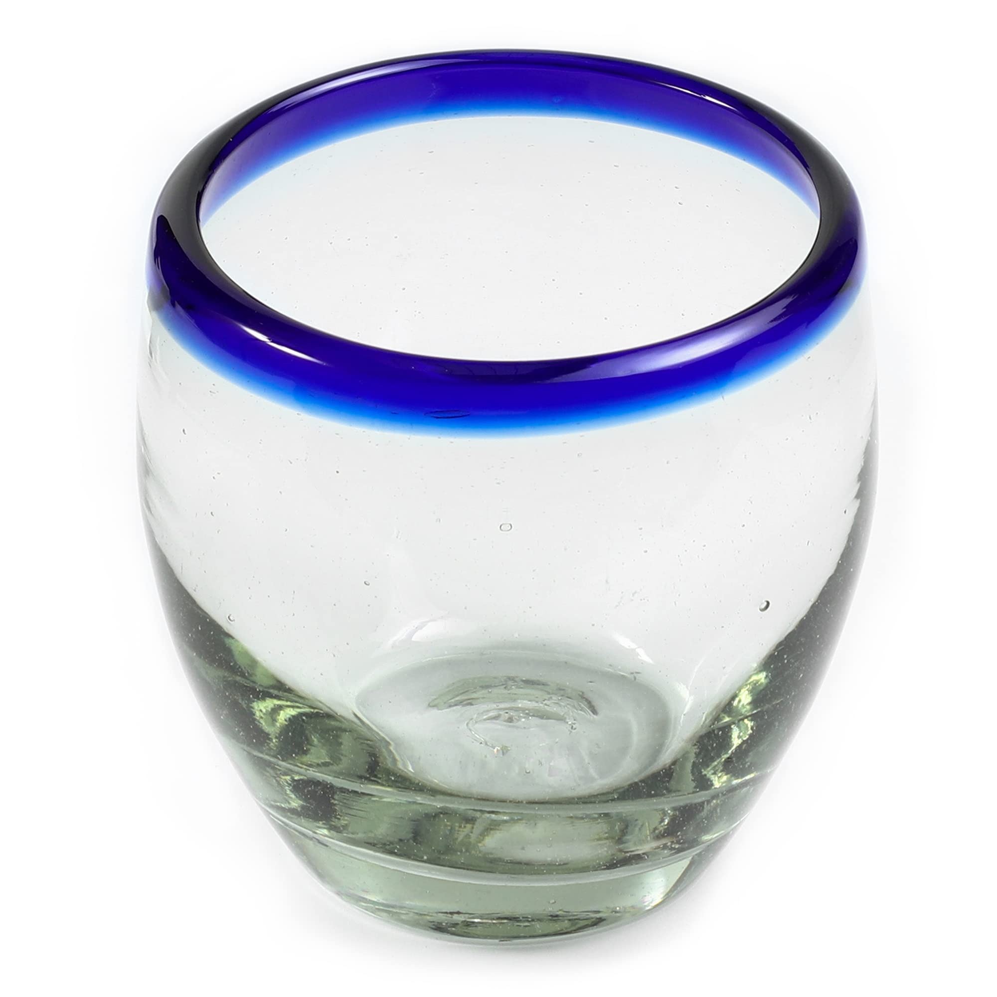Handmade con Amor - 9 oz Hand Blown Mexican Drinking Glasses - Set of 6, 9 fl oz each, Clear