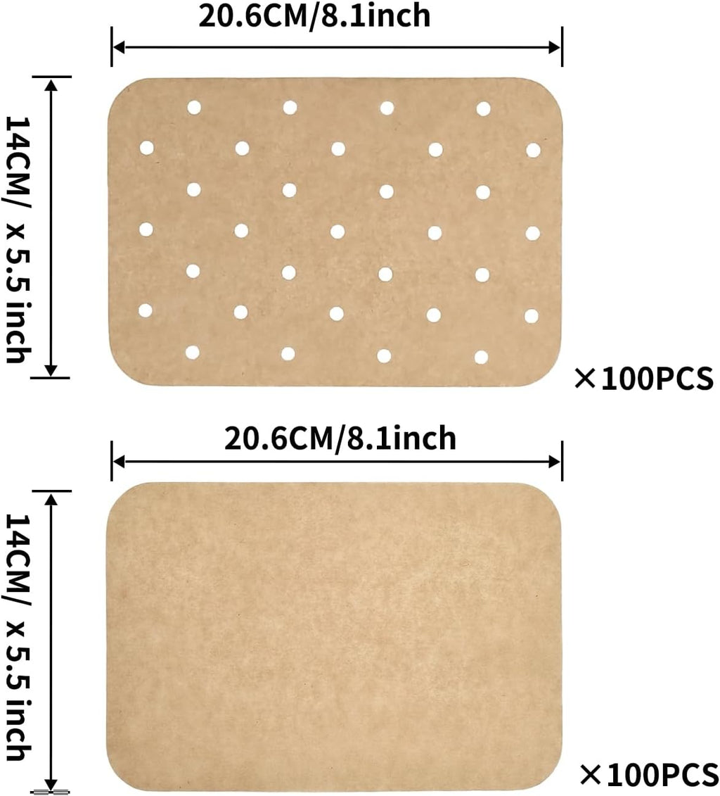 Skiennix Air Fryer Liners - 200 Sheets Non-Stick Parchment Paper for Ninja Dual Foodi & Toaster Ovens