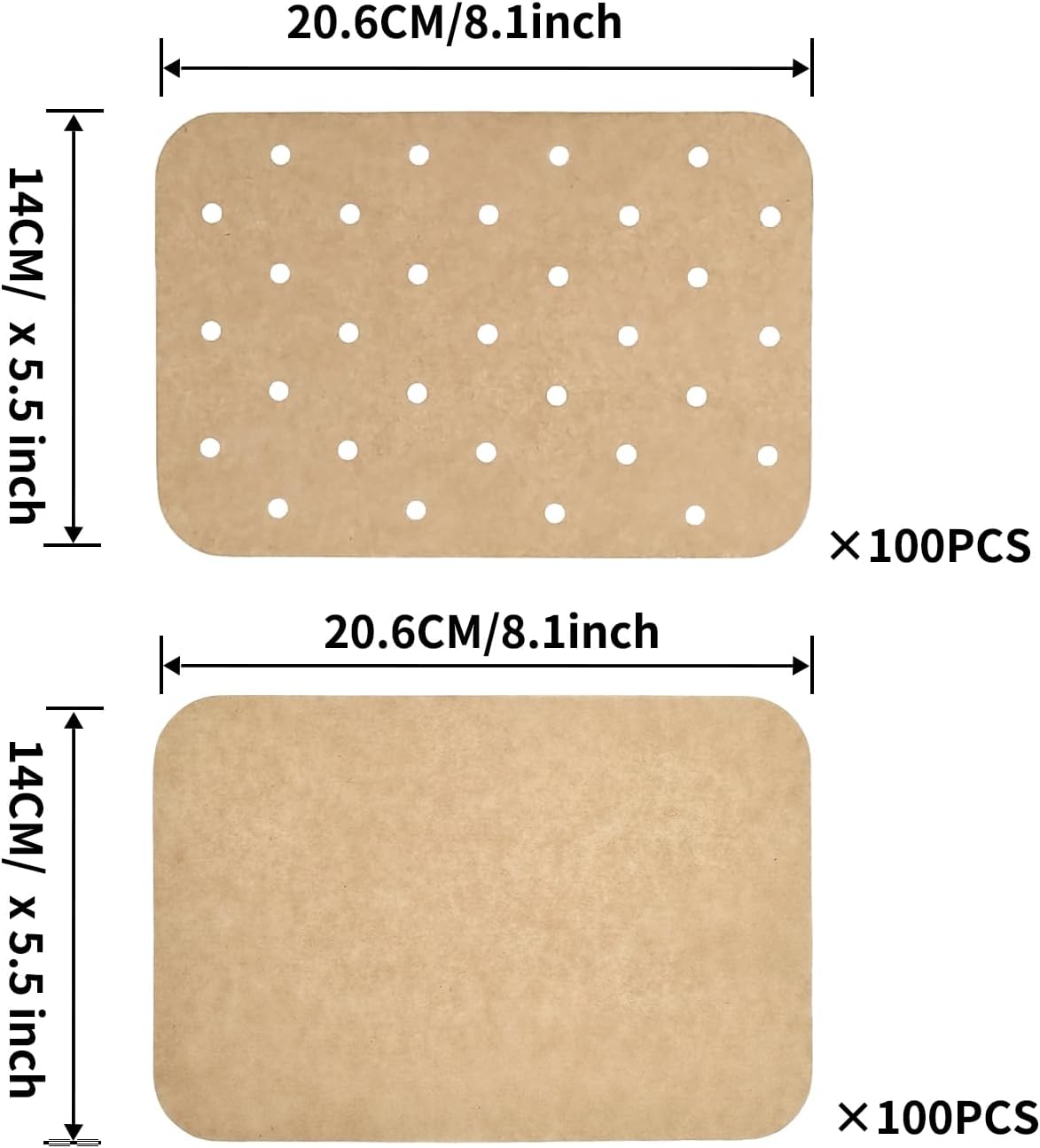 Skiennix Air Fryer Liners - 200 Sheets Non-Stick Parchment Paper for Ninja Dual Foodi & Toaster Ovens
