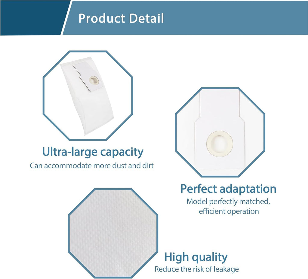 53294 Style O HEPA Cloth Vacuum Bags For Kenmore Progressive Upright Vacuum Cleaners 53293 50690 60510 31140 31150 BU1005 BU1018 Vacuum Cleaner Dust Replacement Bags (pack of 6 White)