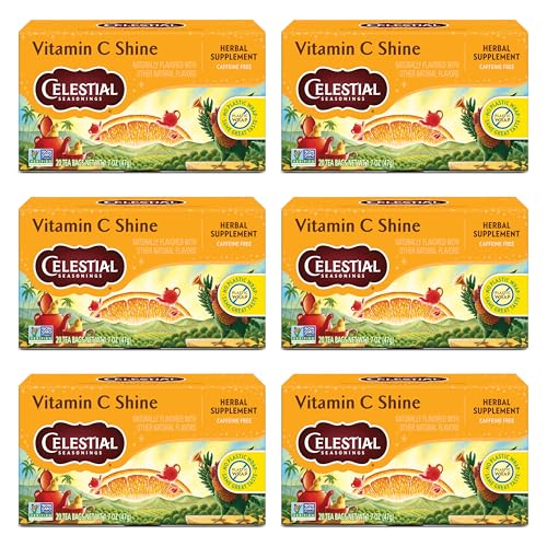Celestial Seasonings Vitamin C Shine Herbal Tea, 20 Count (Pack of 6)