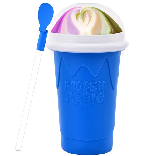 500ML Slushie Maker Cup, Magic Quick Frozen Smoothies Cups for Homemade Milk Shake Ice Cream Makers, Cooling Cups, Double Layer Squeeze Slushy Cup, Birthday Gifts for Boy, Girls,Friends,Family
