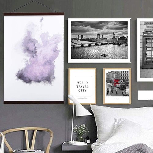 Benjia Magnetic Wooden Poster Frame - Light Walnut for Photos & Art Prints | 25x16, 25x35, 25x38 Inches