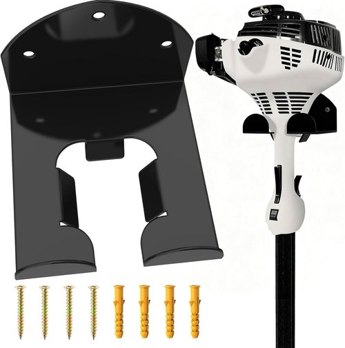 **Garage Organizer - Heavy Duty Wall Hanger for Power Tools | Trimmer Rack, Black, 1 Pack**