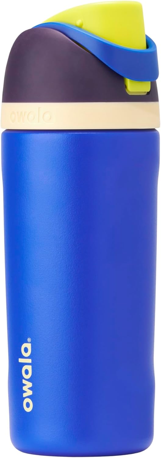 Owala Kids FreeSip Water Bottle - Insulated Stainless Steel with Straw | BPA-Free, 16 oz, Celestial Sphere