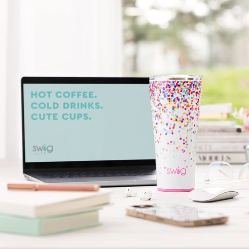 Swig Life Let's Go Girls Mega Set | 40oz Travel Mug with Handle and Lid + 32oz Triple Insulated Tumbler with Lid | Stainless Steel, Dishwasher Safe, Cup Holder Friendly Mug