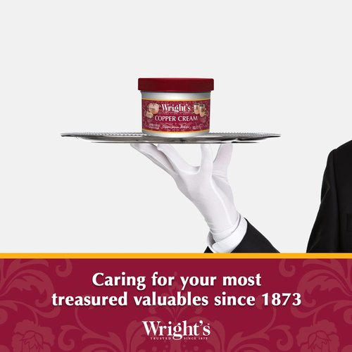 Wright's Copper and Brass Cream Cleaner - Gently Cleans and Removes Tarnish Without Scratching, 8 Ounce (Pack of 6)
