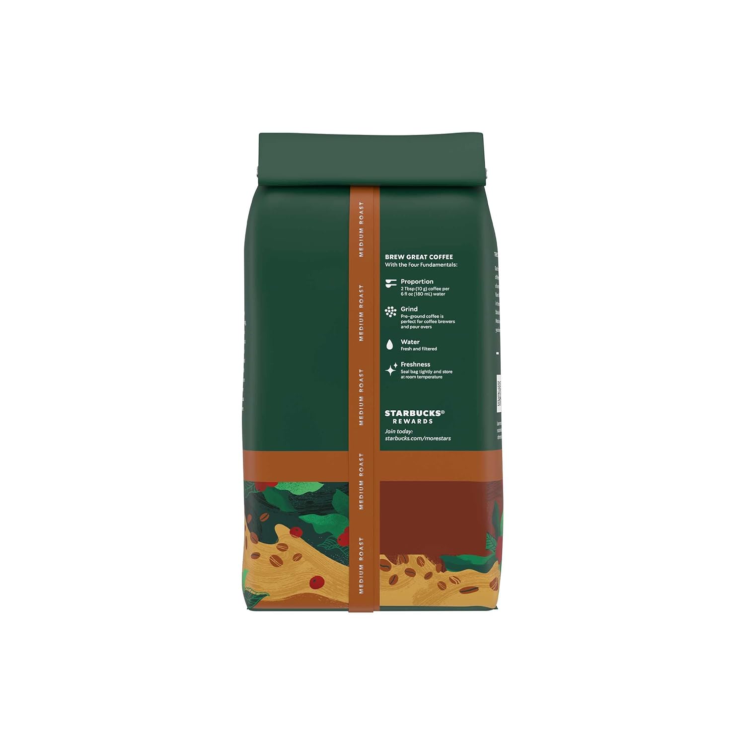 Starbucks Ground Coffee - Medium Roast House Blend | Six 18 oz Bags for Hot or Iced Coffee