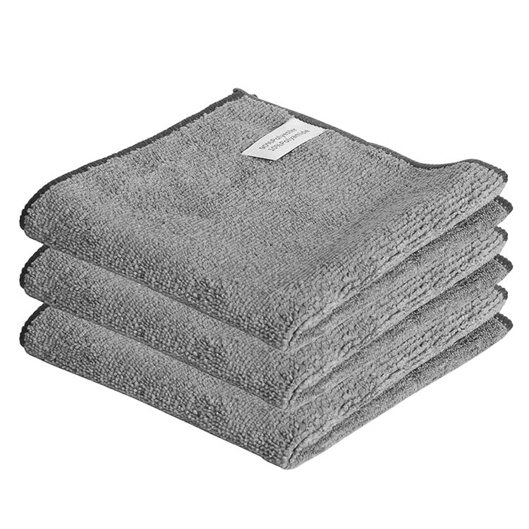 Microfiber Cleaning Cloths - 3 Pack, 11.4" x 11.4" for Home & Car