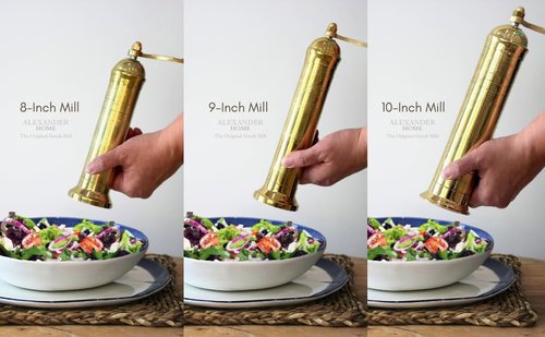 Alexander Home The Original European Mill (Brass, 8-Inch Salt)