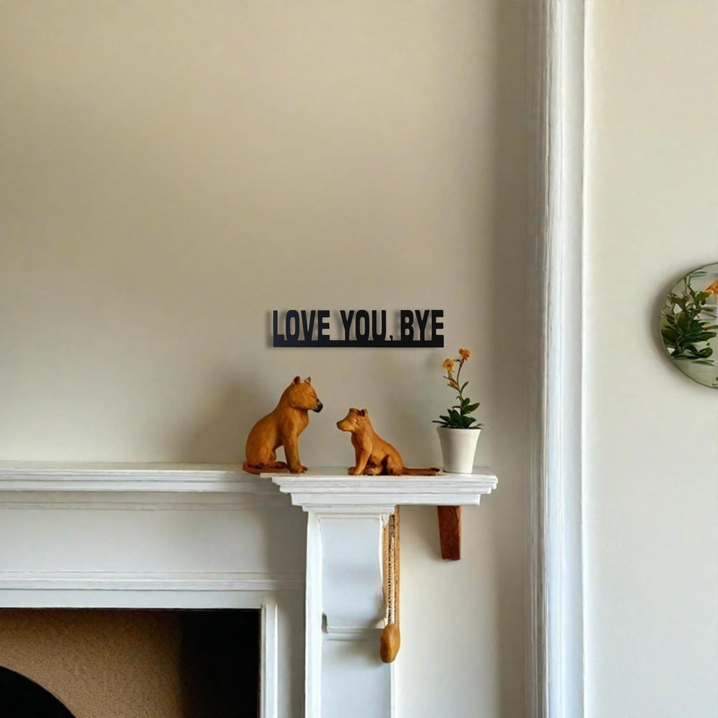 2025 New Year Gift - Cute Metal Door Topper Love You Bye Over Door Frame Decor Corner Sign Black Ornaments Wood Decorations Funny Christmas (LOVE YOU BYE)