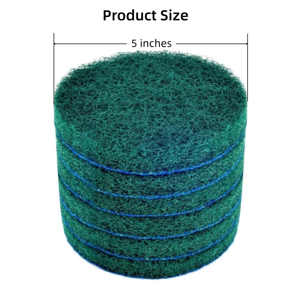 Kichwit 6-Pack Replacement Scrub Pads, Super Abrasive, Green (5 Inch)