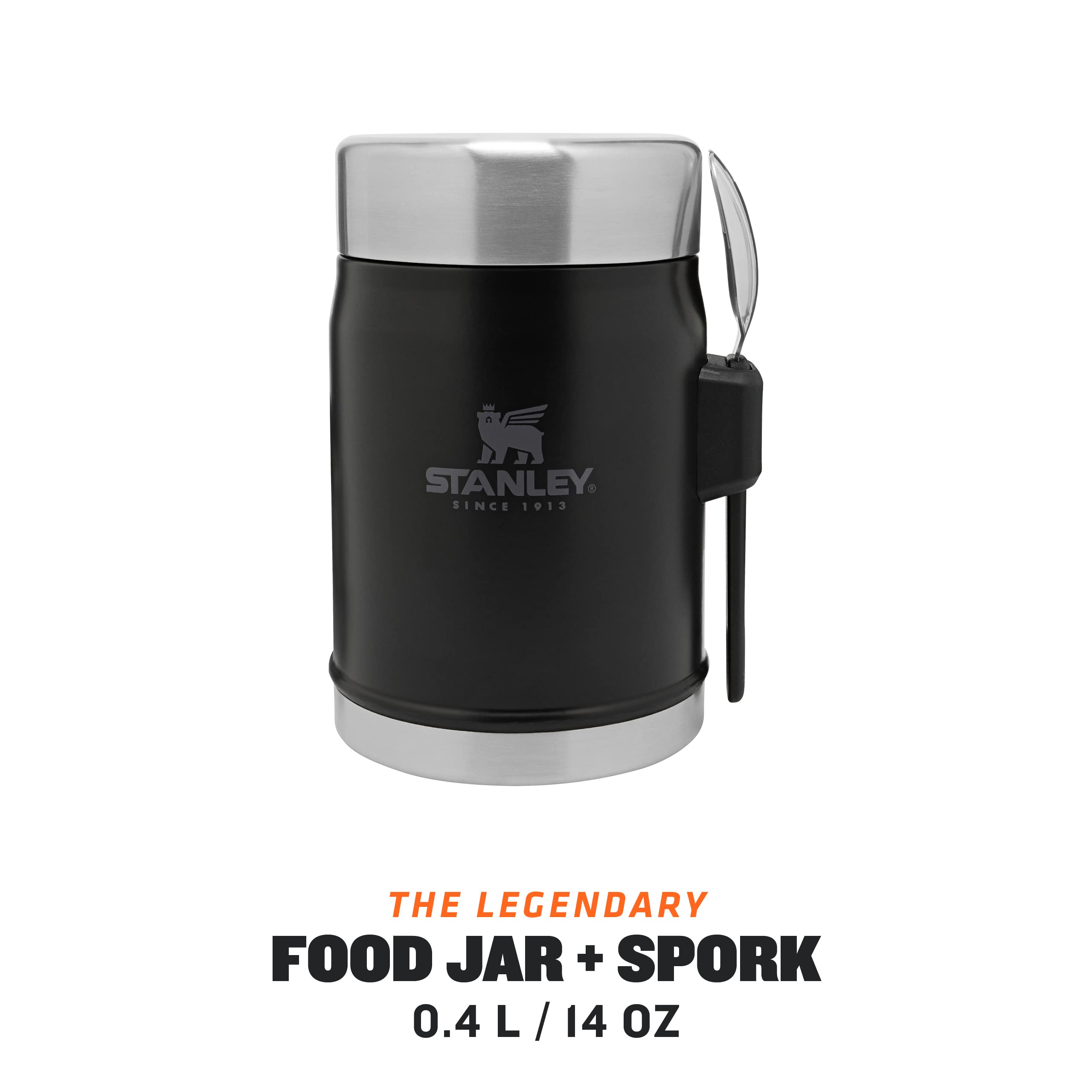 Stanley Leakproof-Dishwasher Safe, Stainless Steel, Matte Black, 0.4L