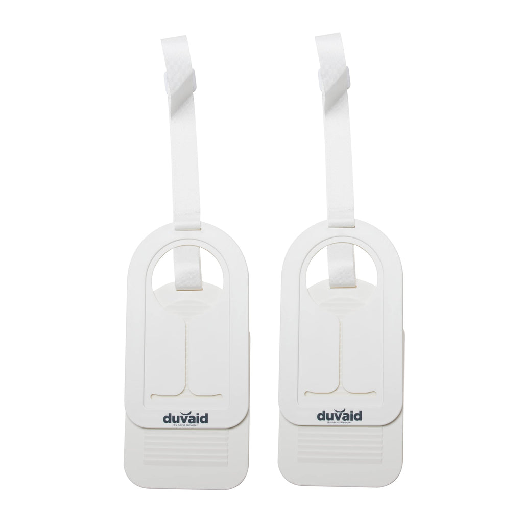 Mind Reader Duv-aid Duvet Cover Changer System, Time-Saving, Prevents Slipping, Easy to Use, Bedroom, Plastic, 2 Pcs, White.