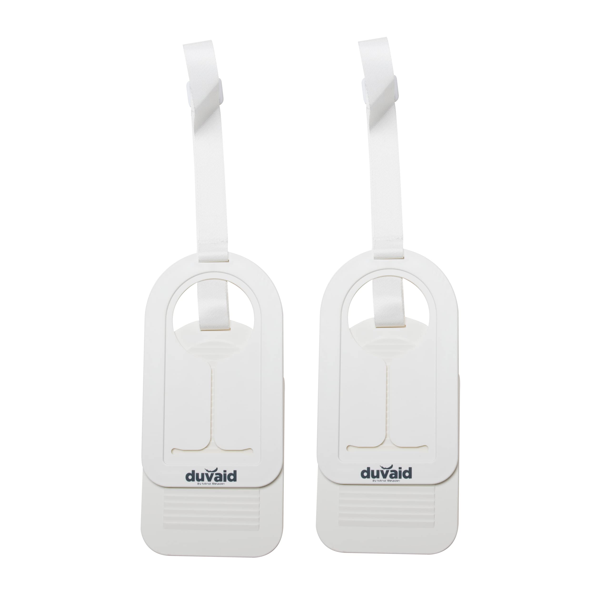 Mind Reader Duv-aid Duvet Cover Changer System, Time-Saving, Prevents Slipping, Easy to Use, Bedroom, Plastic, 2 Pcs, White.