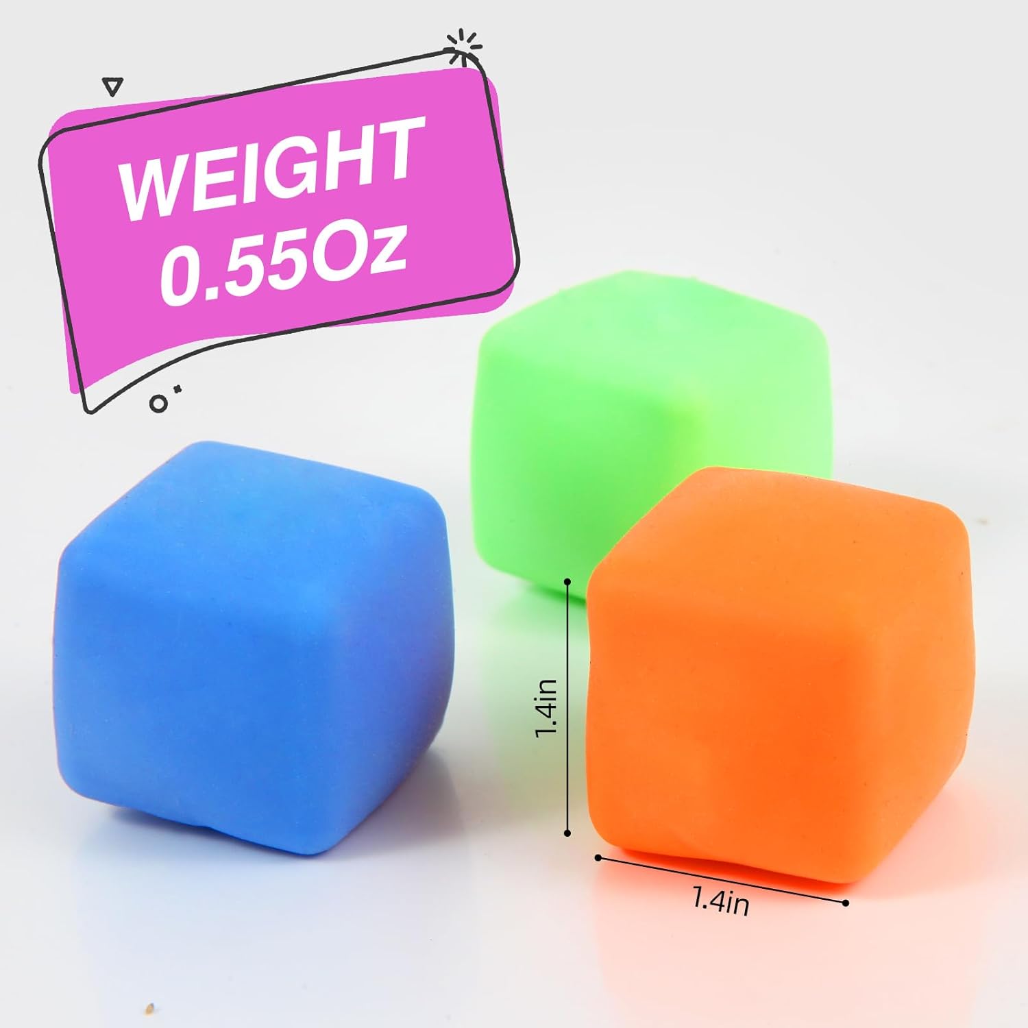 Skiennix 24 Pack Stress Cube - Soft Fidget Squishy Toys for Anxiety Relief | Classroom Party Favors