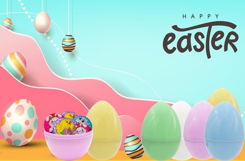 Dreidel Company Colorful Fillable Easter Eggs - 8" Giant Plastic Eggs for Egg Hunts | 4-Pack