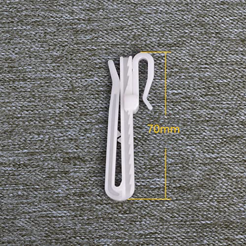Kuasting 70mm Adjustable Curtain Hooks - 30 Pack Heavy Duty Plastic Pleat