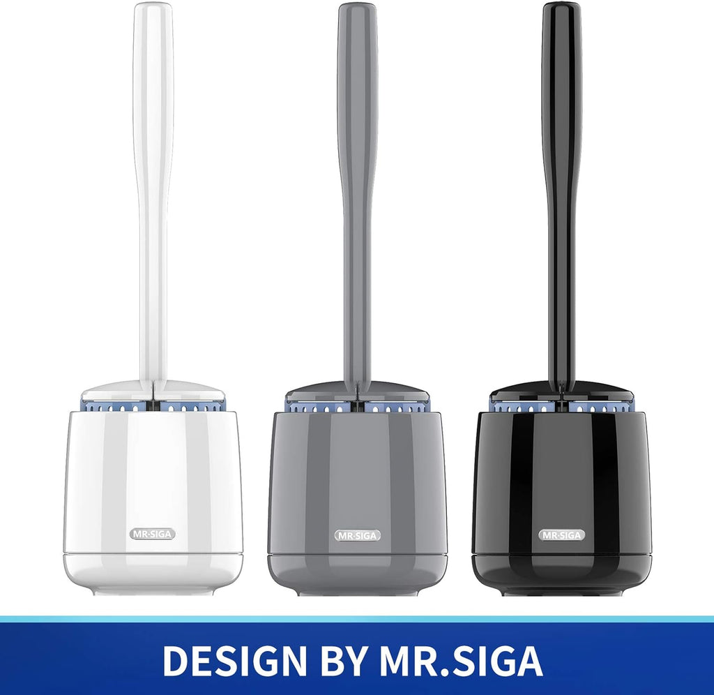 MR.SIGA Toilet Bowl Brush - Premium Quality with Solid Handle & Durable Bristles | White, 1 Pack
