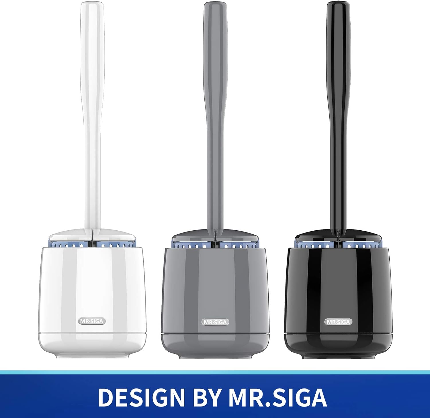 MR.SIGA Toilet Bowl Brush - Premium Quality with Solid Handle & Durable Bristles | White, 1 Pack